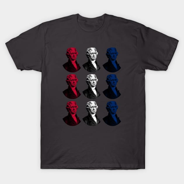 President Thomas Jefferson - Red, White, and Blue T-Shirt by warishellstore